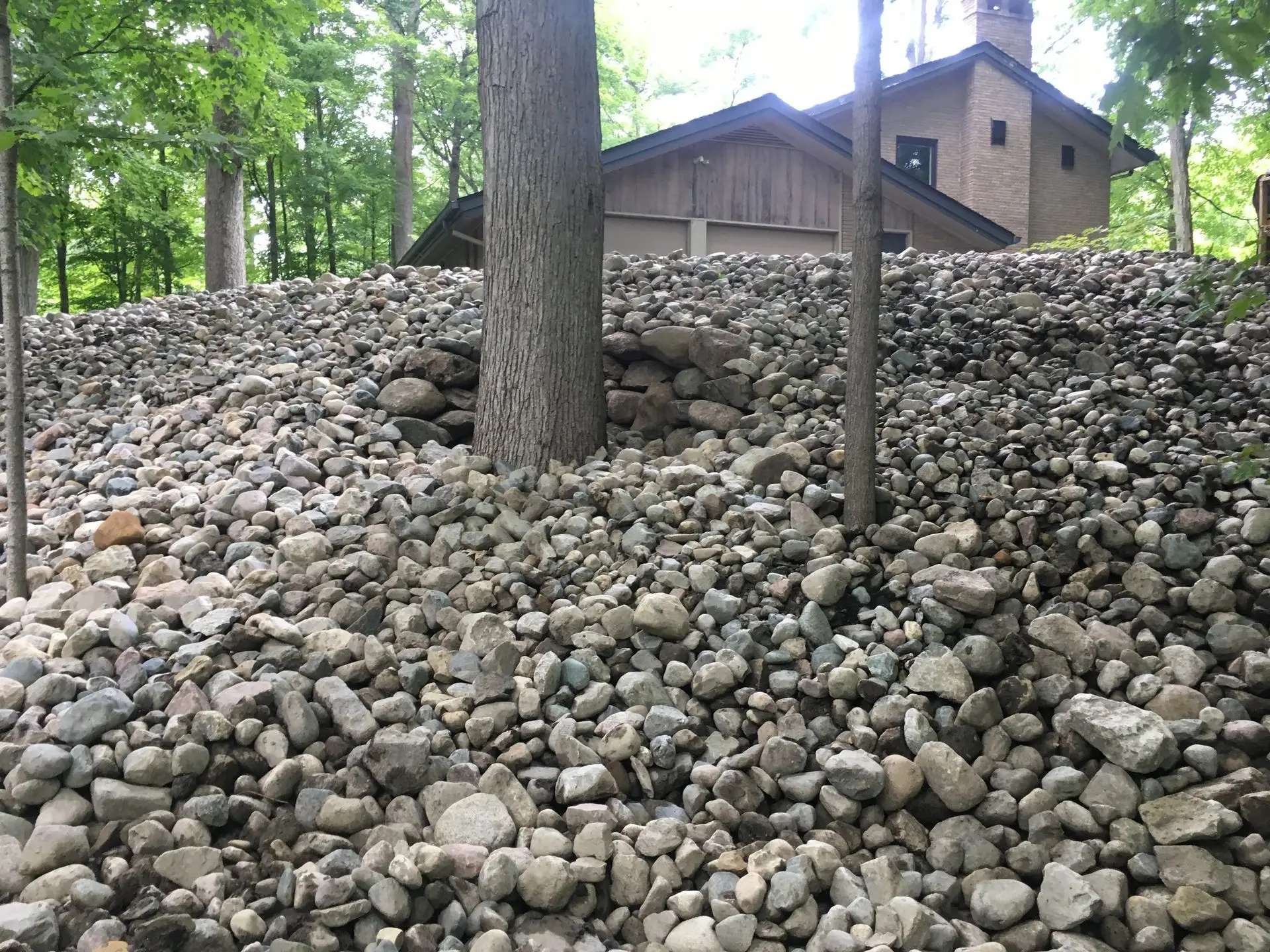 Finished hardscape walkway and patio at a KBK Landscaping project site