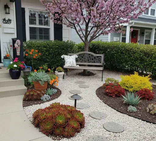 Established landscape design at a KBK Landscaping project